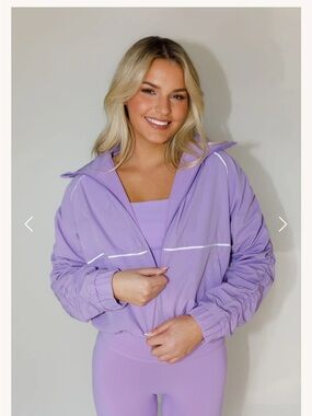 Lavender Lightweight Zip-Up Jacket for Women